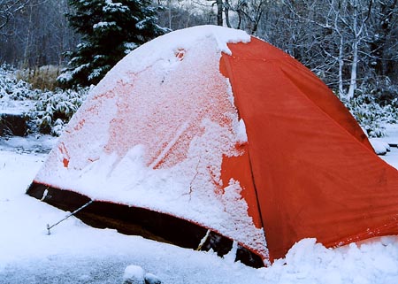 凍ったテント
